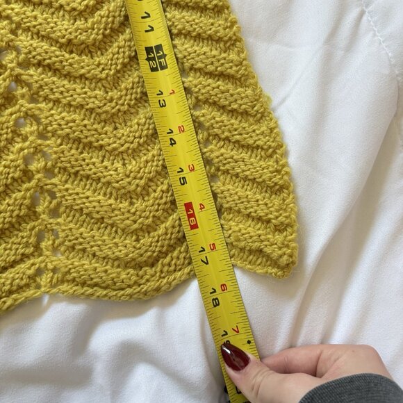 Vintage 60s 70s Mustard Yellow Baby Doll Handmade Blanket Nursery Small 16x17.5 - Picture 3 of 5